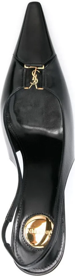 Saint Laurent Babylone Leather Slingback Pumps - Image 3