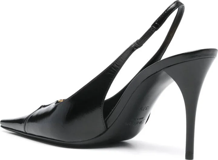 Saint Laurent Babylone Leather Slingback Pumps - Image 4