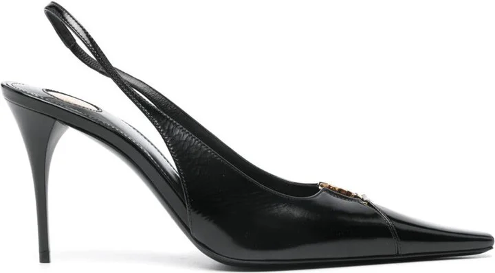 Saint Laurent Babylone Leather Slingback Pumps
