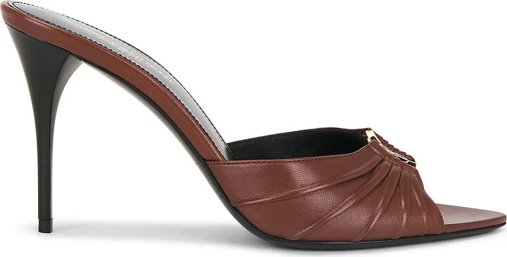 Saint Laurent Babylone Mule Sandal in Brown