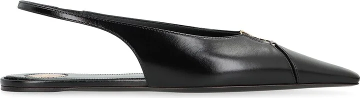 Saint Laurent Babylone Pointy-Toe Slingback Ballet Flats - Image 2