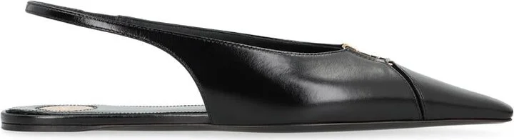 Saint Laurent Babylone Pointy-Toe Slingback Ballet Flats