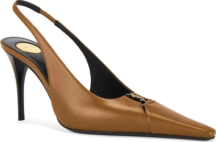 Saint Laurent Babylone Pump in Brown - Image 2