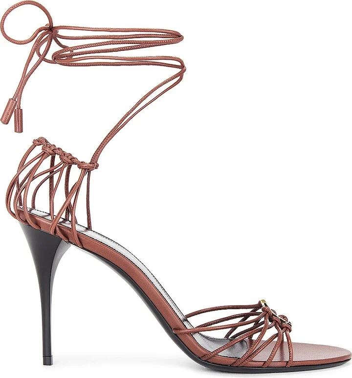 Saint Laurent Babylone Sandal in Brown