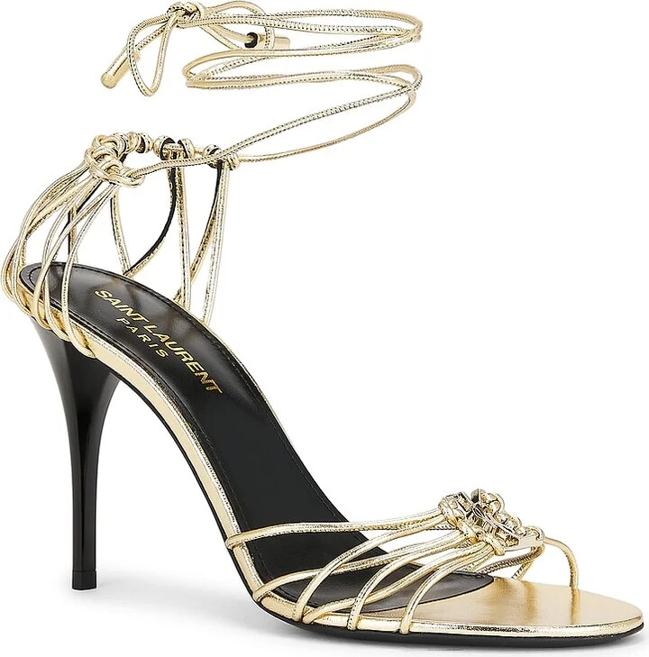 Saint Laurent Babylone Sandal in Metallic Gold - Image 2