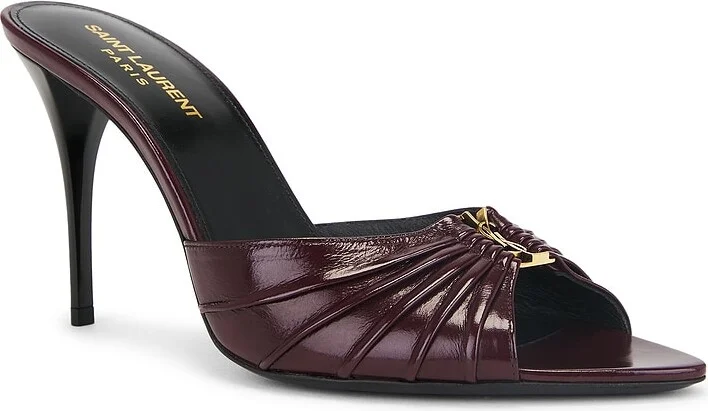 Saint Laurent Babylone Sandal in Wine - Image 2