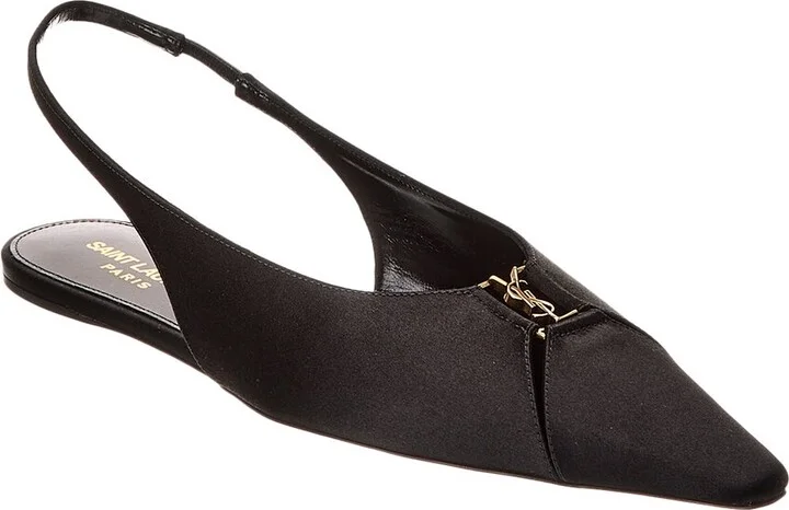 Saint Laurent Babylone Satin Slingback Flat