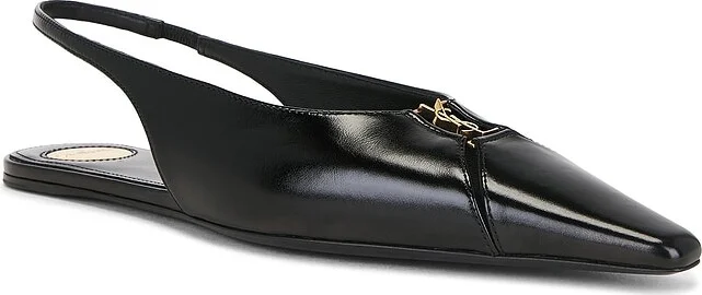 Saint Laurent Babylone Slingback Flat in Black - Image 2