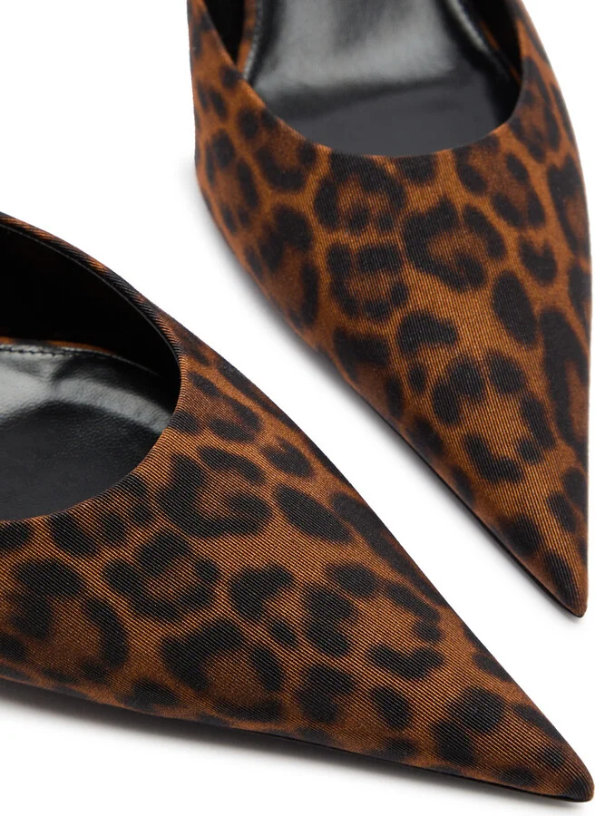 Saint Laurent Barbara 55 Animal-print Grosgrain Mules - Image 3