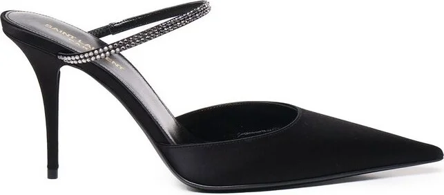 Saint Laurent Barbara Embellished Pointed Toe Pumps