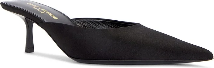 Saint Laurent Barbara Mule Pump in Black - Image 2