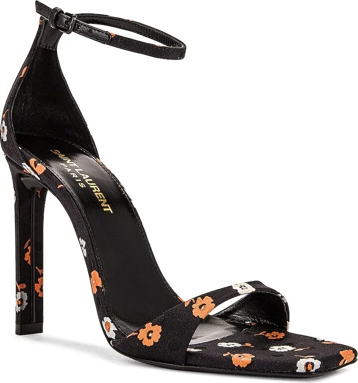 Saint Laurent Bea Ankle Strap Sandals in Black - Image 2