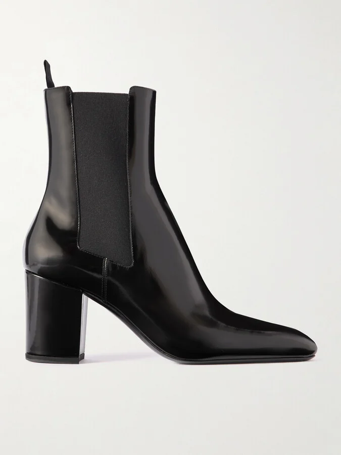 SAINT LAURENT - Betty Glossed-leather Chelsea Boots - Black