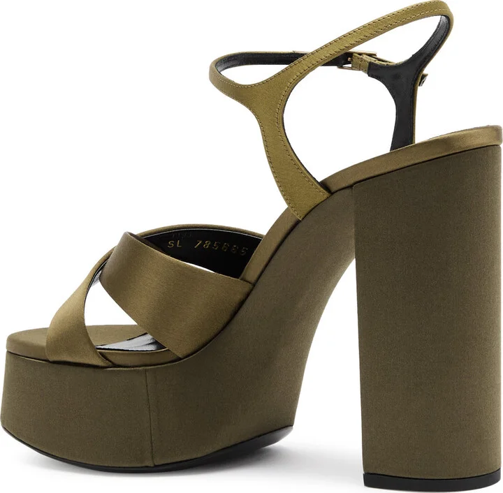Saint Laurent Bianca 125 Satin Platform Sandals - Image 2