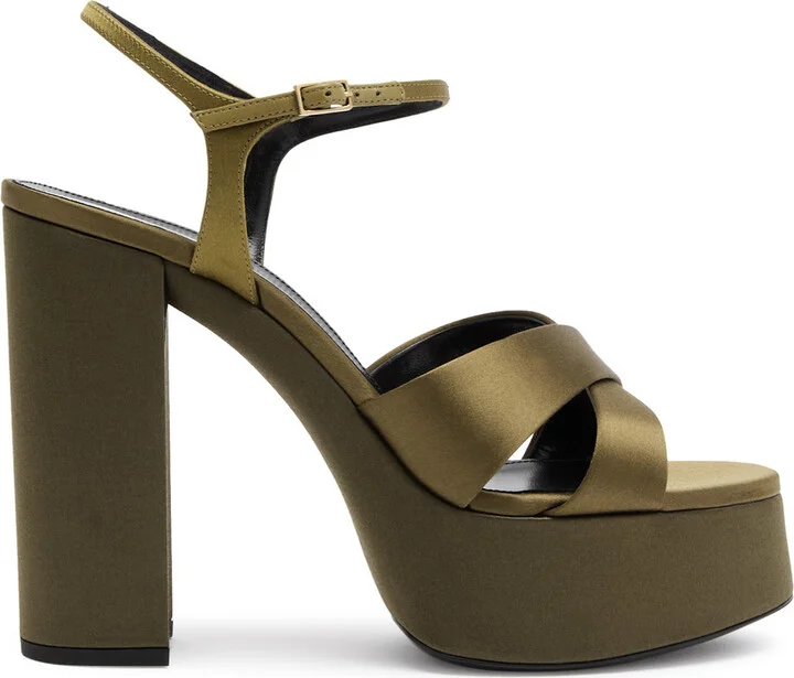 Saint Laurent Bianca 125 Satin Platform Sandals