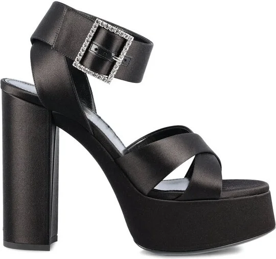 Saint Laurent Bianca Embellished Heeled Sandals