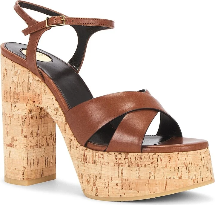 Saint Laurent Bianca Platform Sandal in Brown - Image 2