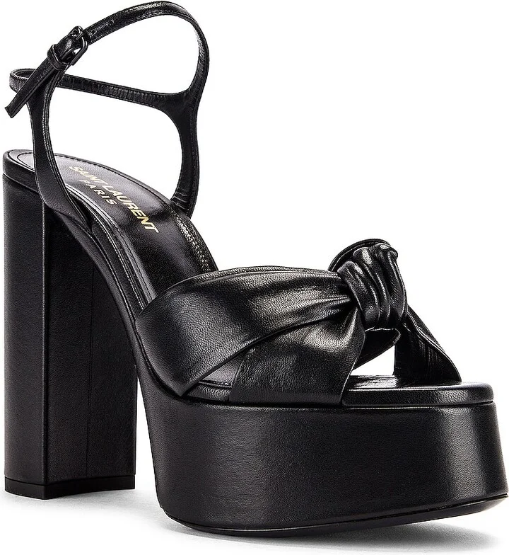 Saint Laurent Bianca Platform Sandals in Black - Image 2