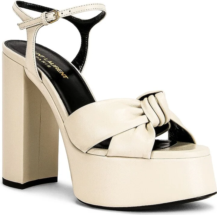 Saint Laurent Bianca Platform Sandals in White - Image 2