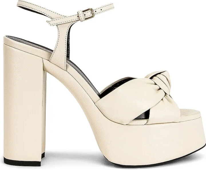 Saint Laurent Bianca Platform Sandals in White
