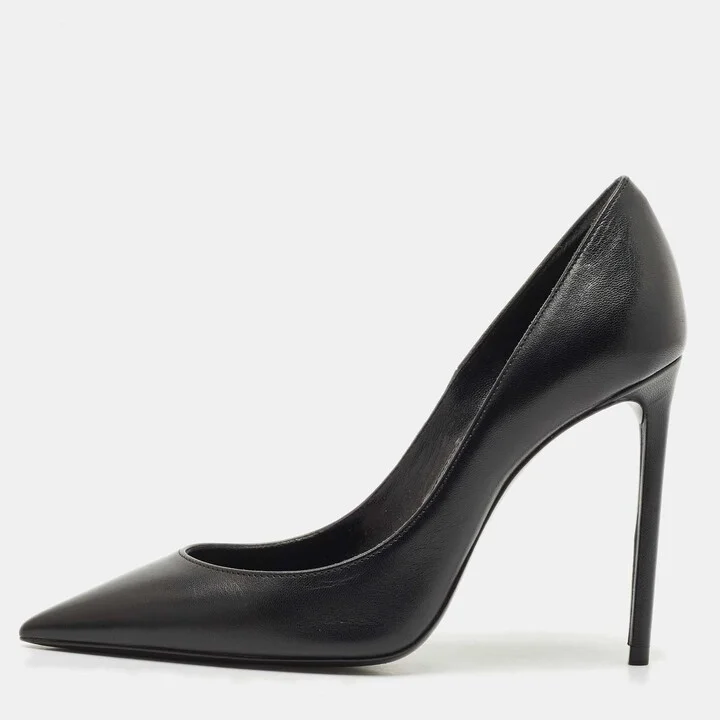 Saint Laurent Black Leather Anja Pumps Size 34