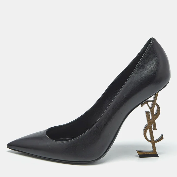Saint Laurent Black Leather Opyum Pumps Size 41