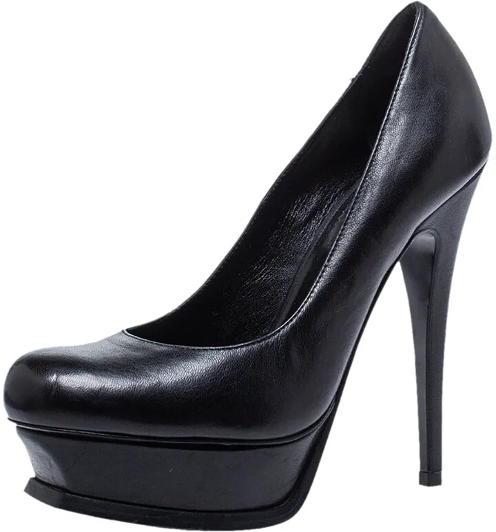 Saint Laurent Black Leather Tribute Pumps Size 36