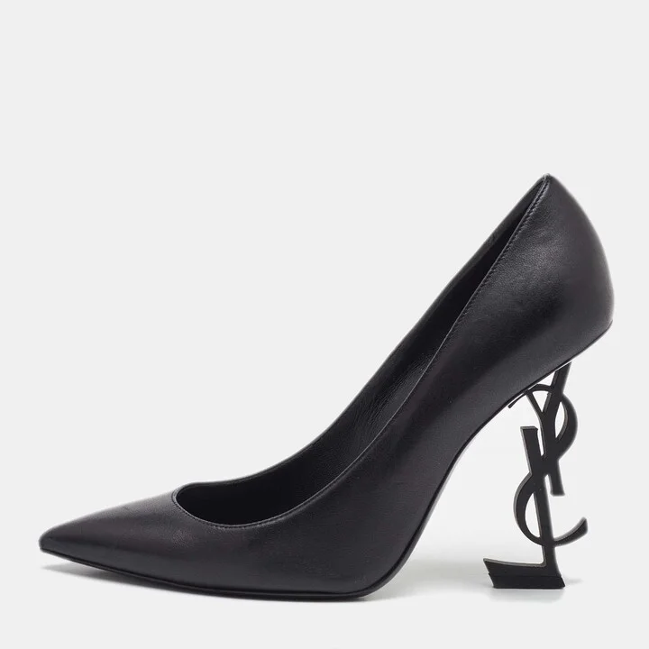 Saint Laurent Black Patent Leather Opyum Pumps Size 38.5