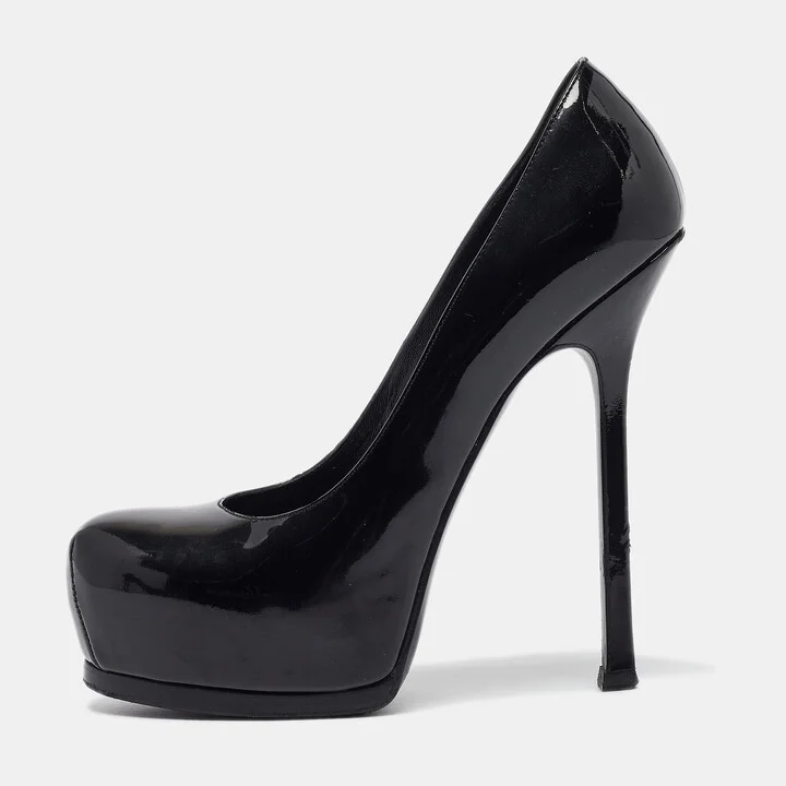 Saint Laurent Black Patent Tribtoo Pumps Size 36.5