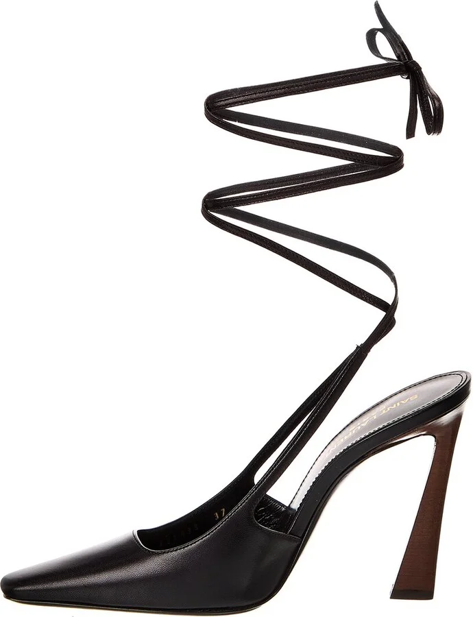 Saint Laurent Blade 105 Leather Slingback Pump - Image 2