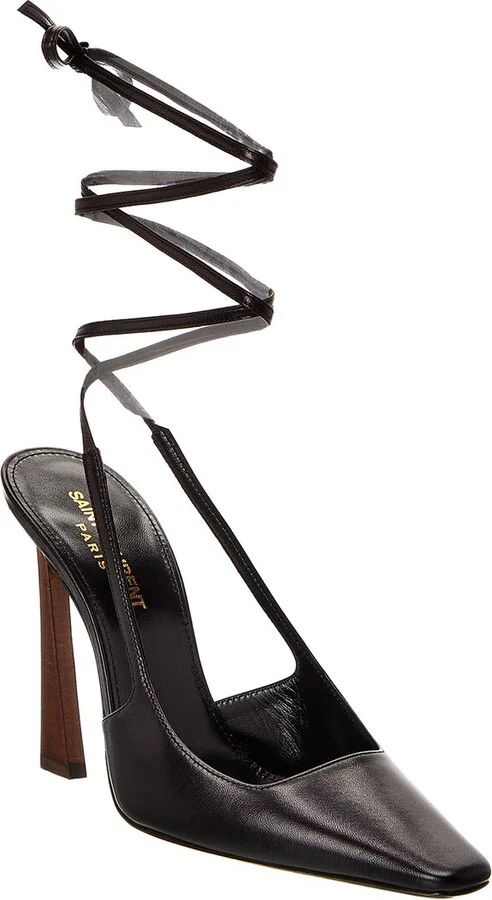 Saint Laurent Blade 105 Leather Slingback Pump