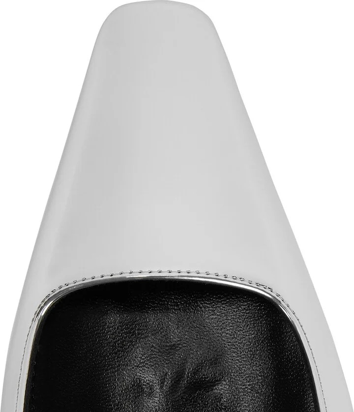 Saint Laurent Blade 90 Metallic Leather Slingback Pumps - Image 4