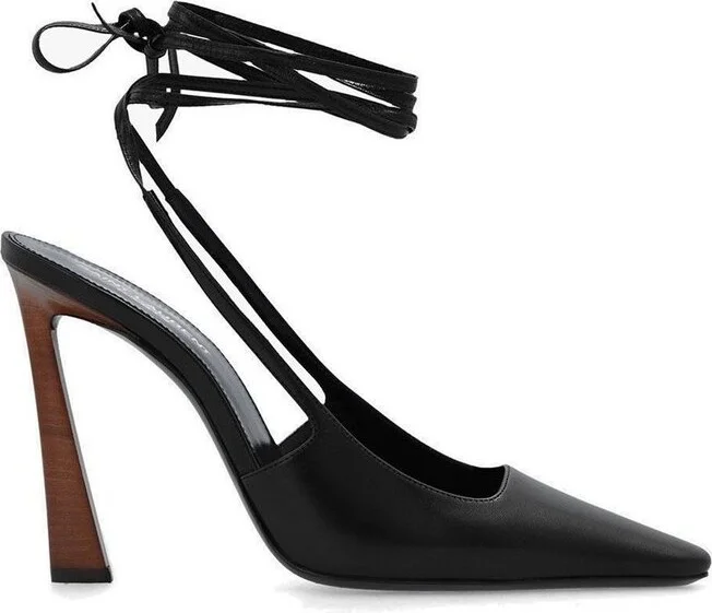 Saint Laurent Blade Tie Detailed Slingback Pumps