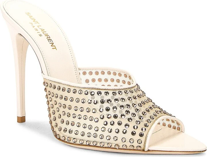 Saint Laurent Blonde Mule Sandal in Nude - Image 2