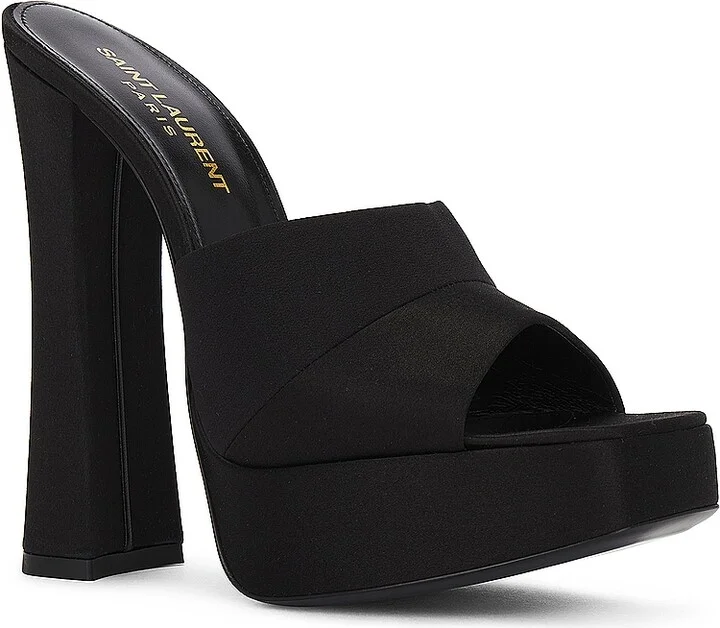 Saint Laurent Boogie Platform Mule Sandal in Black - Image 2