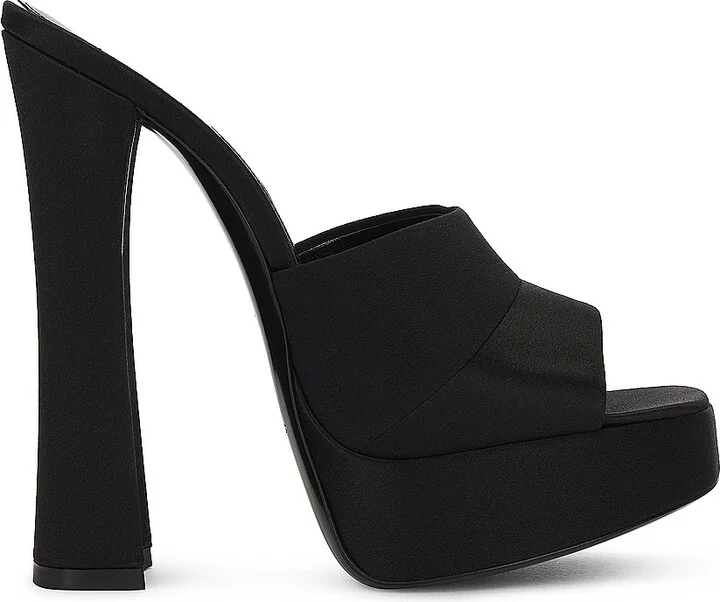 Saint Laurent Boogie Platform Mule Sandal in Black
