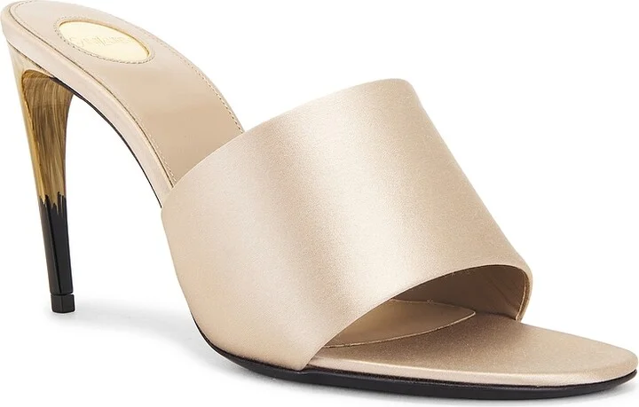 Saint Laurent Bridget Mule in Metallic Neutral - Image 2