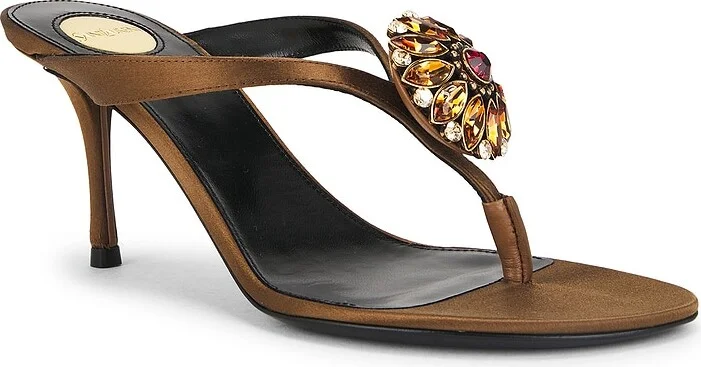 Saint Laurent Bridget Sandal in Cognac - Image 2