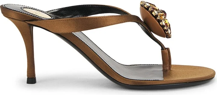 Saint Laurent Bridget Sandal in Cognac