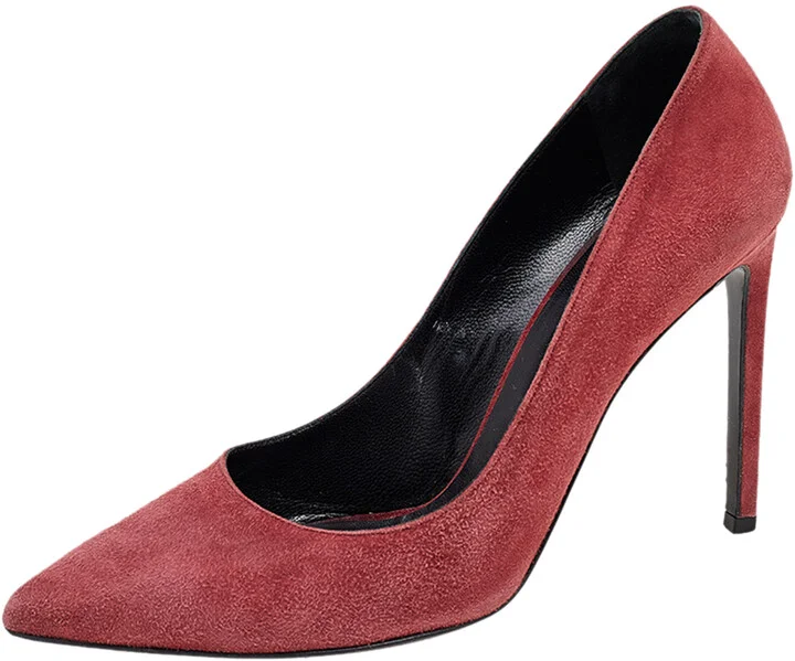 Saint Laurent Brown Suede Pointed Toe Pumps Size 38