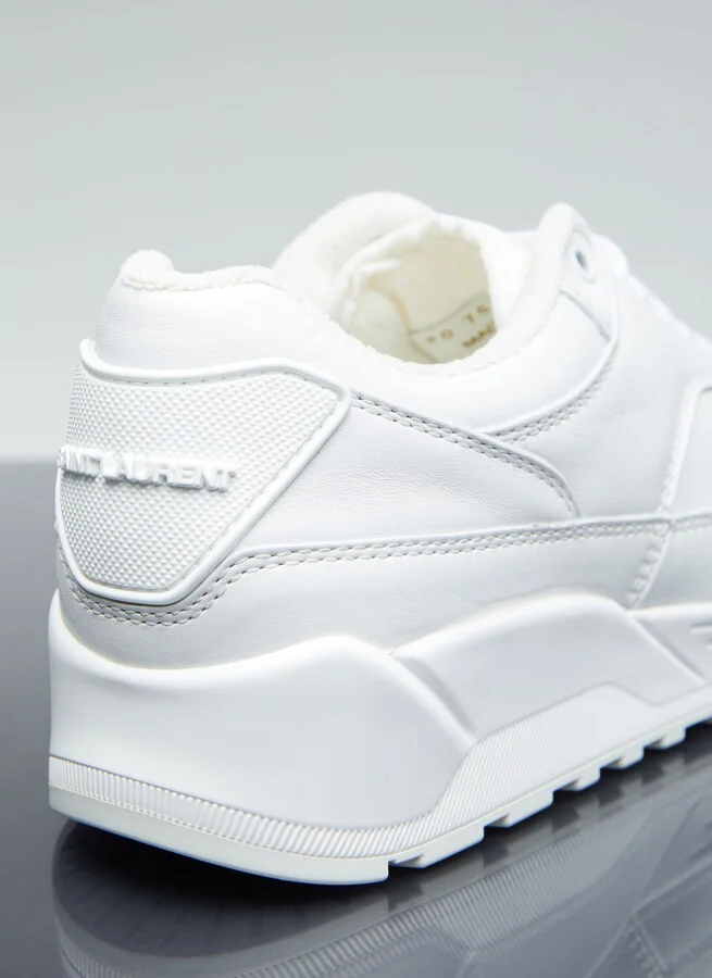 Saint Laurent Bump Leather Sneakers - Man Sneakers White Eu - 40 - Image 6