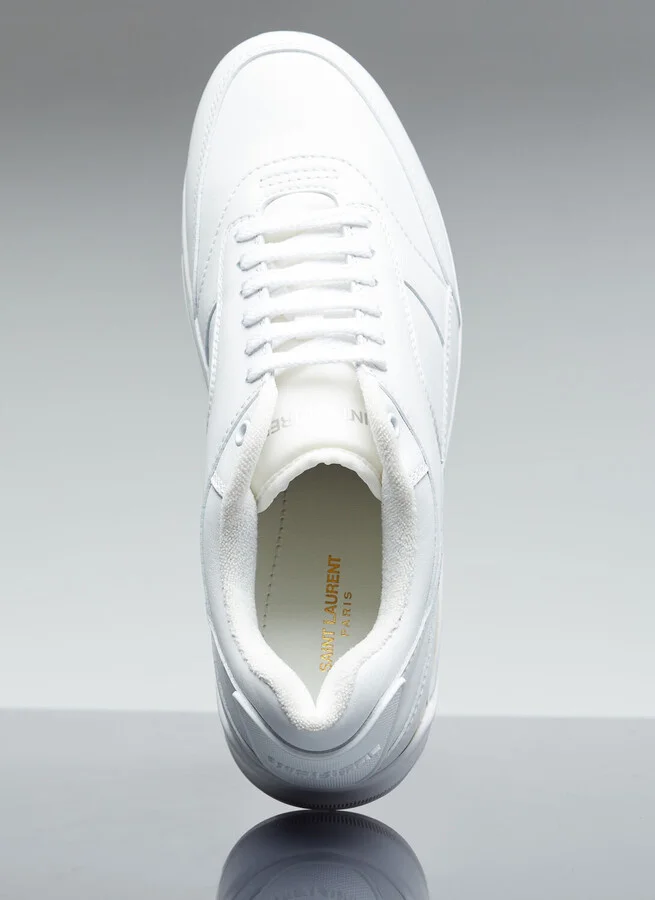 Saint Laurent Bump Leather Sneakers - Man Sneakers White Eu - 40 - Image 7