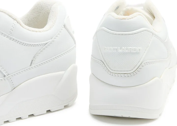 Saint Laurent Bump Panelled Leather Sneakers - Image 4