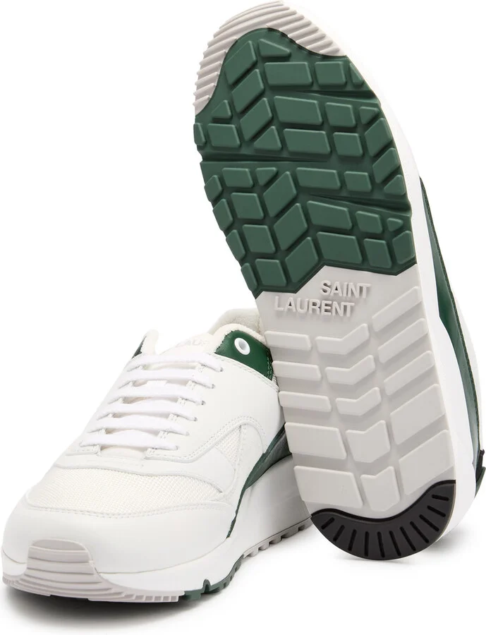 Saint Laurent Bump Panelled Leather Sneakers - Image 4