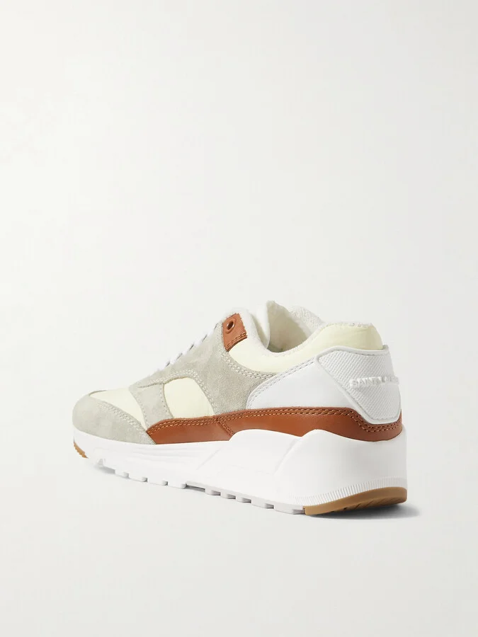 SAINT LAURENT - Bump Rubber-trimmed Shell, Leather And Suede Sneakers - Gray - Image 3