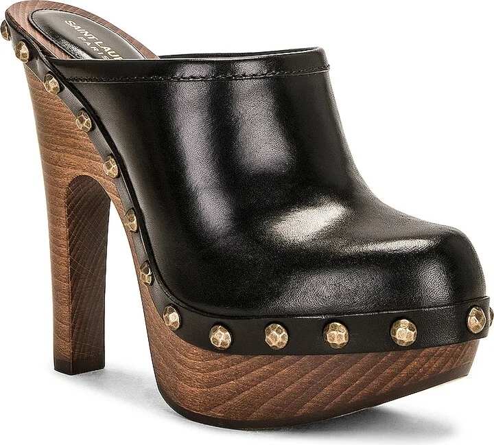 Saint Laurent Camoy Clogs in Black - Image 2