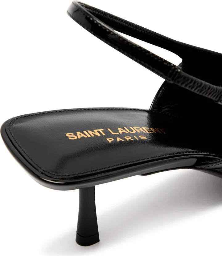 Saint Laurent Carine 55 Patent Leather Slingback Pumps - Image 4
