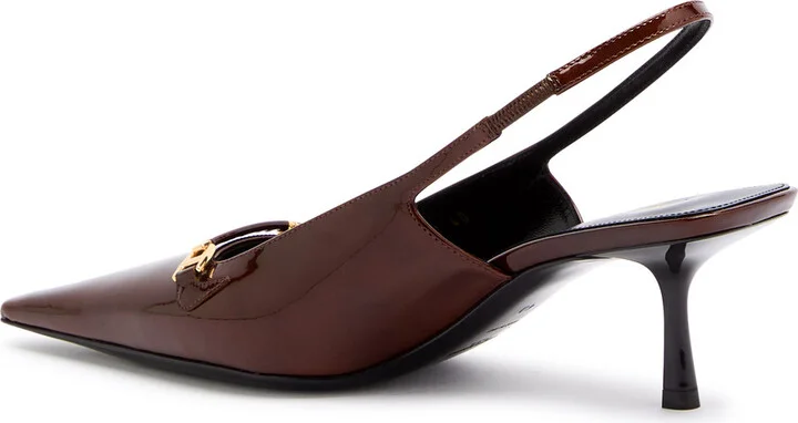Saint Laurent Carine 55 Patent Leather Slingback Pumps - Image 2