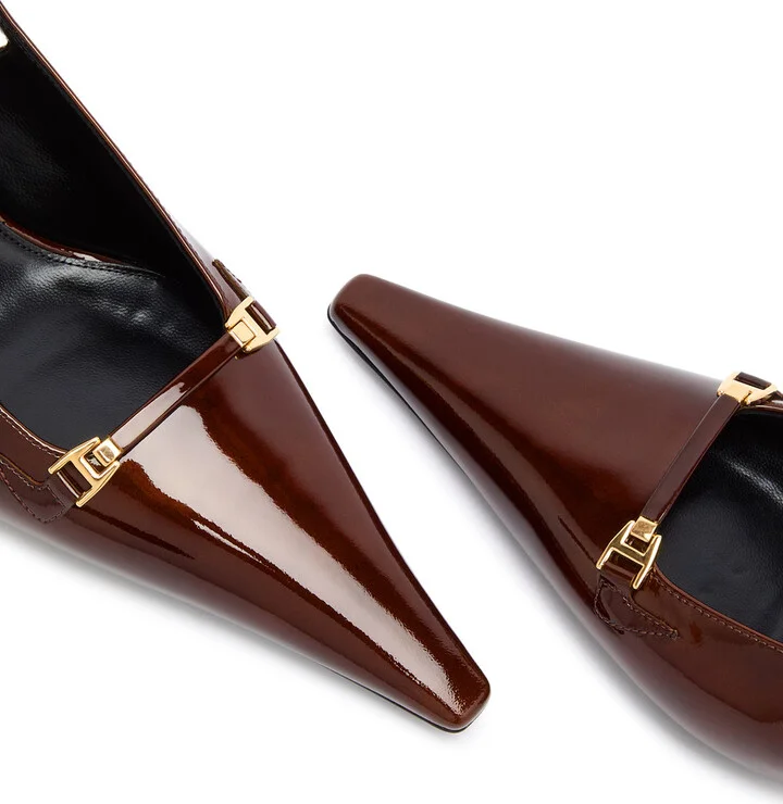 Saint Laurent Carine 55 Patent Leather Slingback Pumps - Image 3