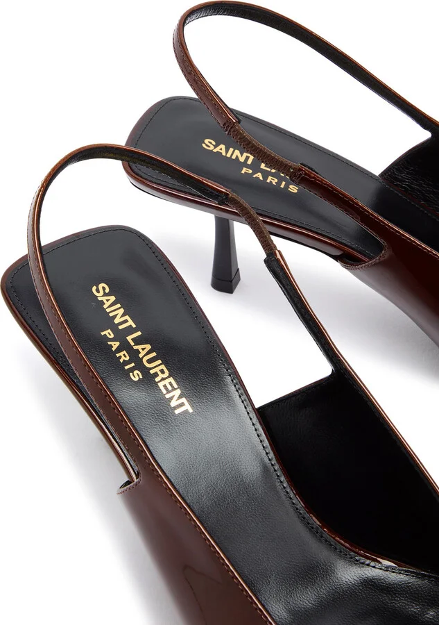 Saint Laurent Carine 55 Patent Leather Slingback Pumps - Image 4
